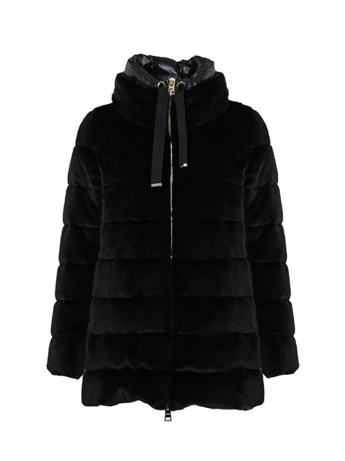 Piumuno in eco-fur Nero Herno | PI002123D 126309300